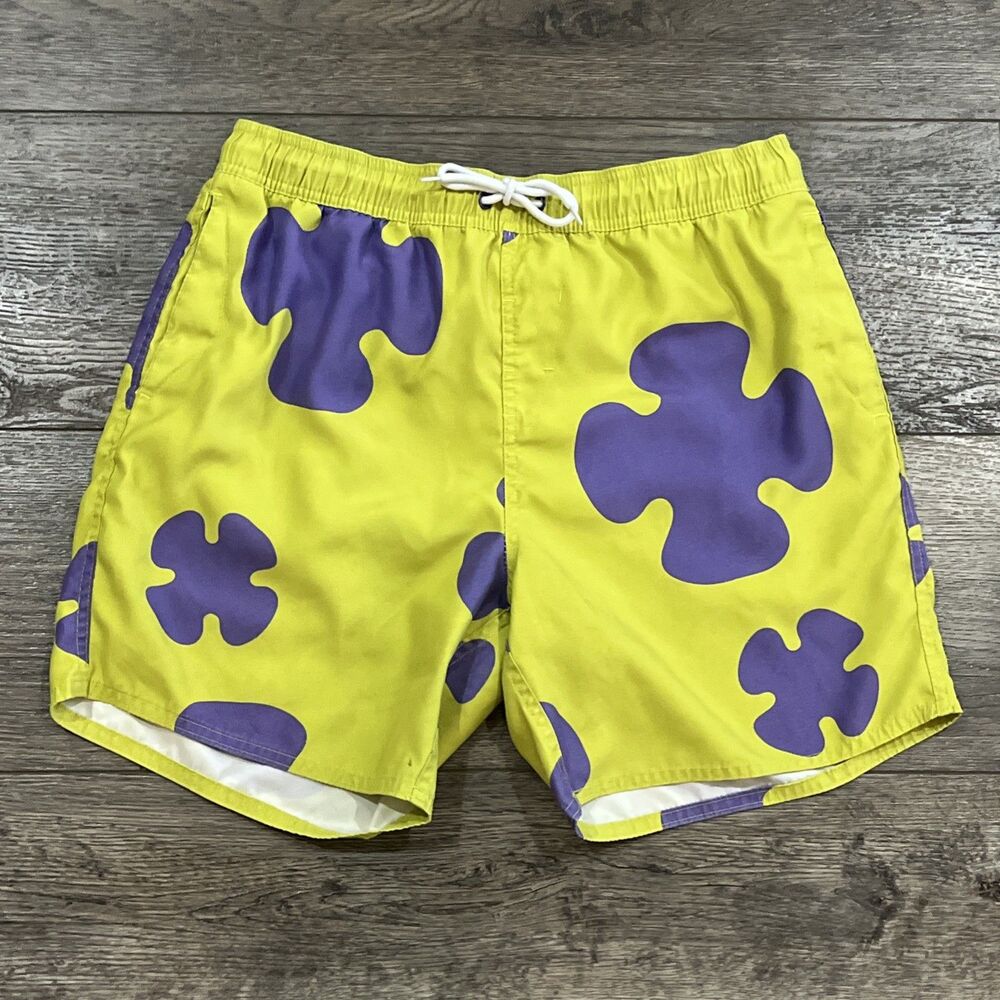 Hot Topic x SpongeBob SquarePants Swim Shorts Trunks Green Purple - Men’s Medium